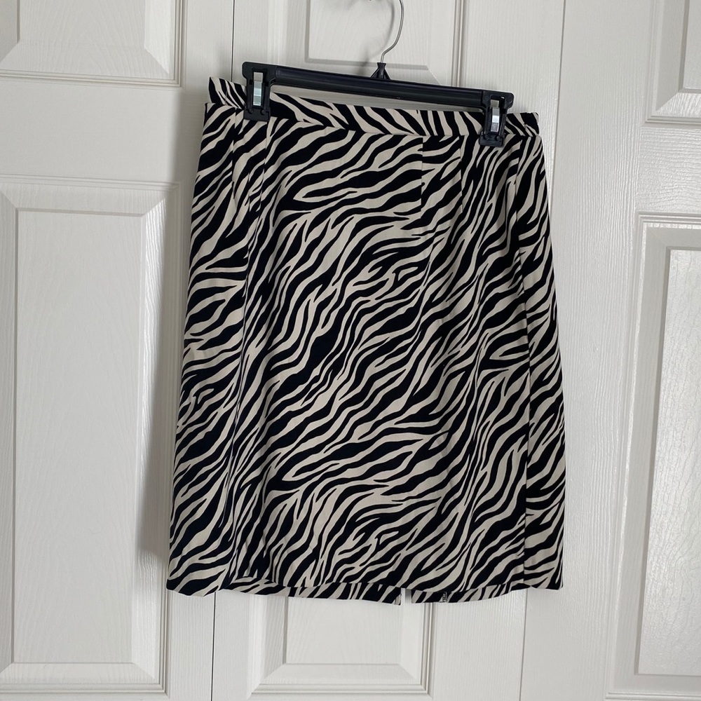 Vintage Zebra Print Pencil Skirt